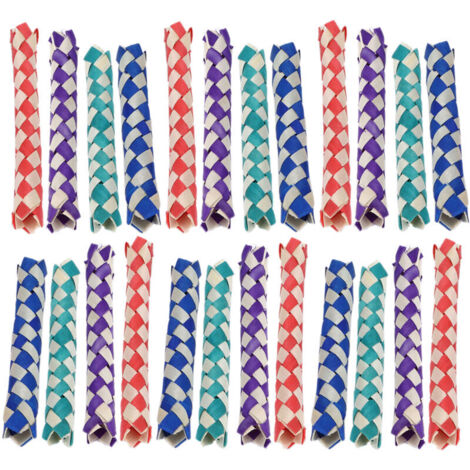 24 pièces pièges à doigts oiseaux perroquets jouet à macher pièges en bambou chinois bricolage jouet pour les fêtes d'enfants