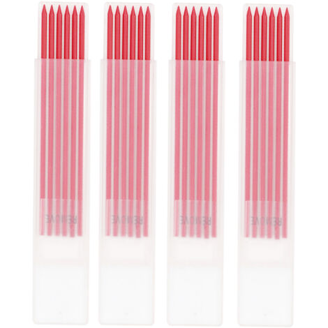 24 pièces recharge crayon menuisier graphite 2,8mm durable pour bois longue durée rouge