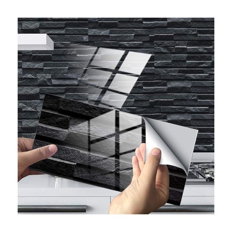 24 Pièces Rectangle Adhésive Décorative à Carreaux pour Salle de Bains et Cuisine Stickers Carrelage, Motif Marbre Mosaïque Imperméables 3D Adhésive