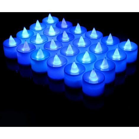 24 pièces scintillantes colorées fausses bougies lumineuses sans flamme LED bougies chauffe-plat lampe à piles confession de mariage décoration de vacances