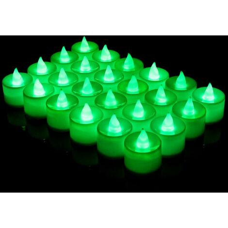 24 pièces scintillantes colorées fausses bougies lumineuses sans flamme LED bougies chauffe-plat lampe à piles confession de mariage décoration de vacances