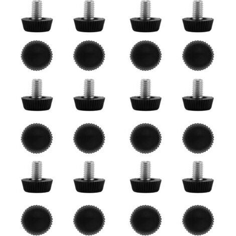 24 Pieds de Meuble Nivellement Réglables M6, Protection Sol Antidérapant, Protection Pied de Chaise Pieds de Meubles pour Tables, Chaises, Canapés, Réglables en Hauteur, Noir