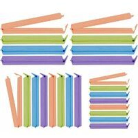 24 Pi&egraveces Clips d'&Eacutetanch&eacuteit&eacute Alimentaire, Clip Fermeture Cuisine, Clips pour Sachet, Pince Alimentaire Plastique, Pince Sachet Cuisine, Couleurs Assorties