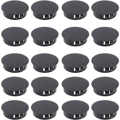 (24 piezas) Tapa de listones de plástico redondos de Ø 35 mm, tapa de extremo de tubo negra para tubos de acero, mesas, sillas, muebles, bastones