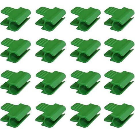 24 pinzas de plástico para invernadero de 11 mm, reutilizables, antideslizantes, para jardinería, cobertizos, verduras y frutas (verdes).