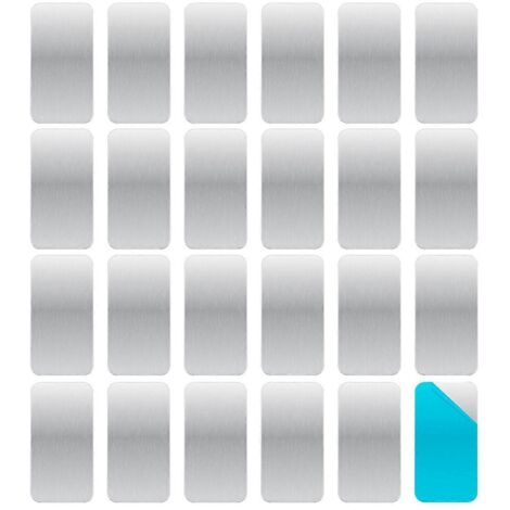 24 plaques métalliques adhésives pour supports magnétiques, bandes de 2,36 x 1,18 pouces