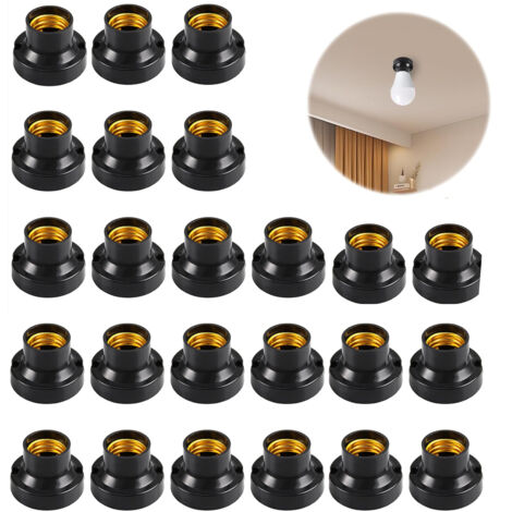 24 portalámparas de techo E27 de rosca para obras, soportes para luminarias de techo con base E27, portalámparas empotrados, para bombillas incandescentes y halógenas.