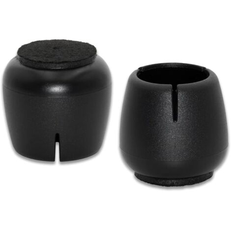 24 protectores de patas de silla de PVC negro antiarañazos, aptos para patas redondas de 26 a 29 mm (26 a 29 mm).