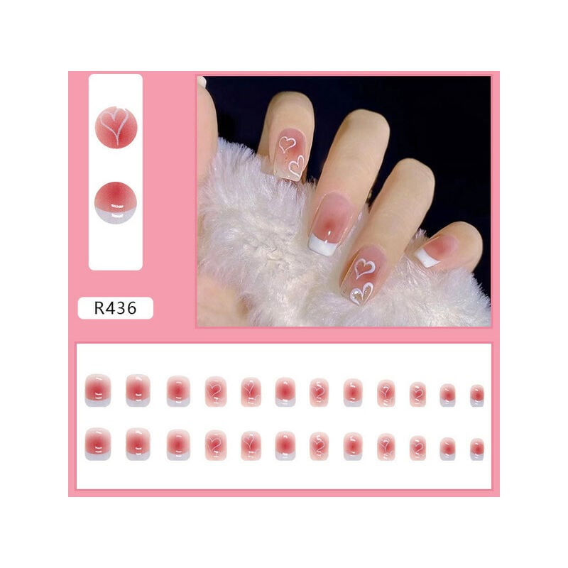 24 pz/set breve unghie finte francese contratto