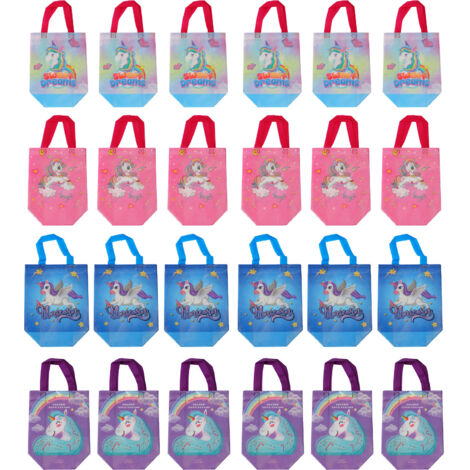 24 Sacs Cadeaux en Tissu Non Tissé pour Anniversaire Enfants - Fête, Cadeaux, Célébration