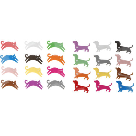 24 Silikon-Glasmarker für Katzen und Hunde, Tierformen zur Kennzeichnung von Weingläsern auf Partys