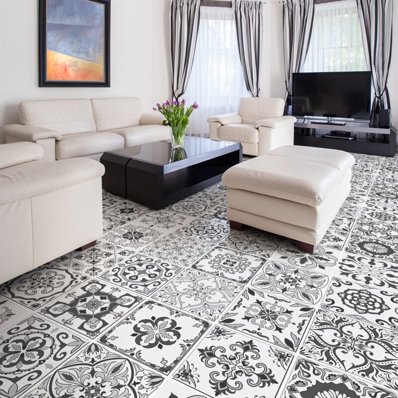 Stickers Sol Anti-dérapant avec Protection - carrelages boccadifalco - 120x180cm-24stickers30x30cm