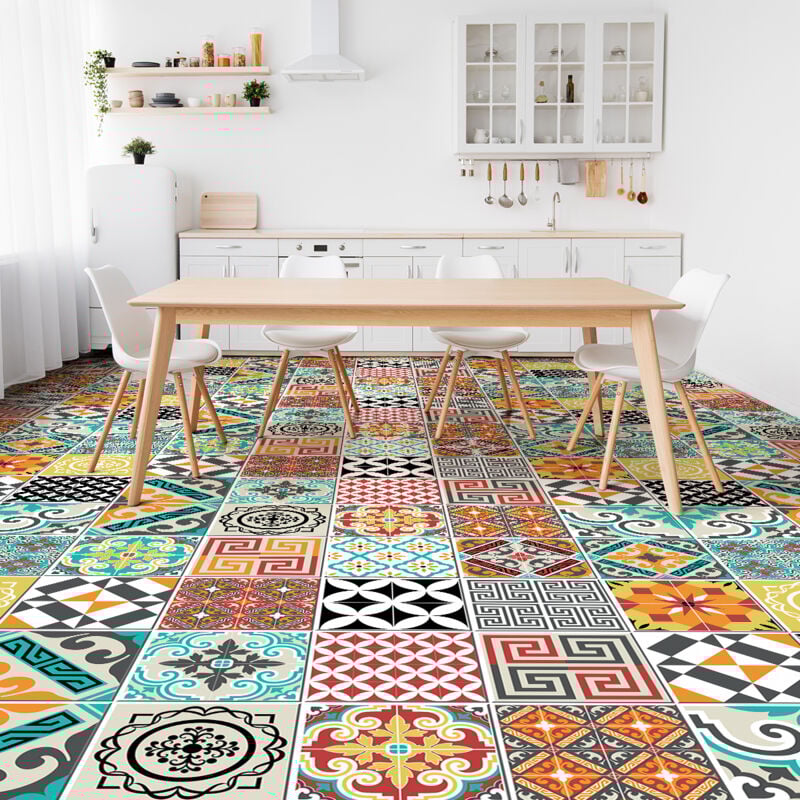 Stickers Sol Anti-dérapant avec Protection - carrelages cornino - 120x180cm-24stickers30x30cm