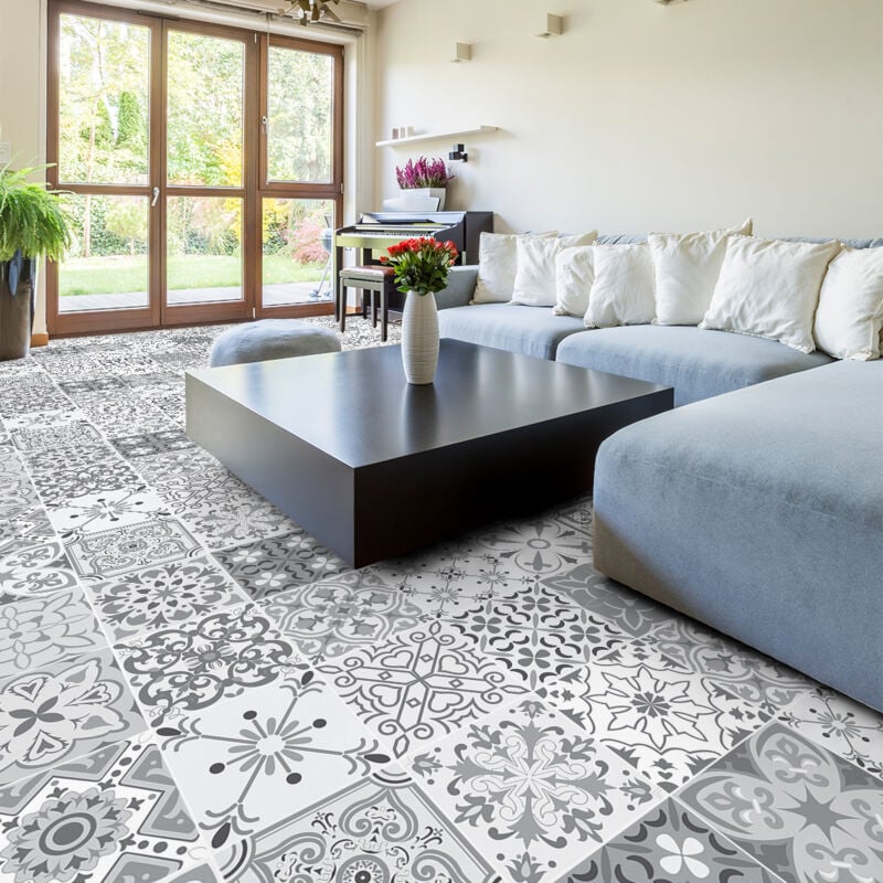 Stickers Sol Anti-dérapant avec Protection - carrelages latina - 120x320cm-24stickers40x40cm