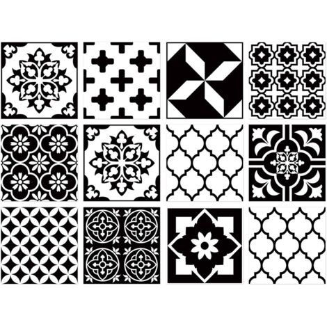 24 stickers muraux et carrelages de style mexicain, 15 cm x 15 cm, détachables et adaptés à la décoration murale de la cuisine et de la salle de bain.