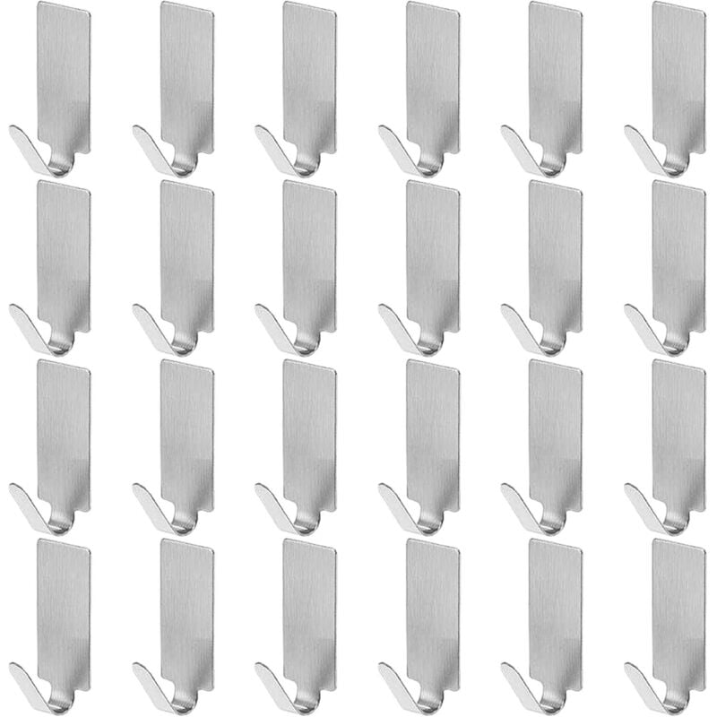 Image of Linghhang - 24 Stück Klebehaken Edelstahlhaken