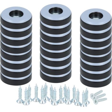 24 Teflon-Gleiter mit Schrauben – 25 mm – rund – Gleiter für Stühle und andere Möbel