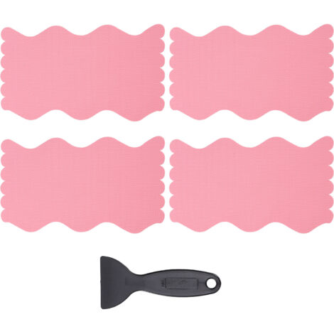 24-teiliges Set rutschfester Duschaufkleber – PEVA, Schwarz/Grau/Transparent/Rosa/Blau, inklusive Abzieher