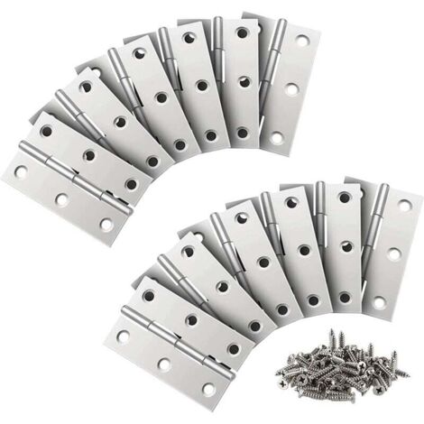 24 tornillos de acero inoxidable de 3 pulgadas (66x37 mm) para puertas plegables de armarios con bisagras pequeñas y hojas móviles, ideales para muebles del hogar, puertas, ventanas, etc.