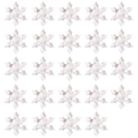 24 transparente Acryl-Schneeflocken-Ornamente, 4,5 cm, für Weihnachtsdekoration – 24er-Packung