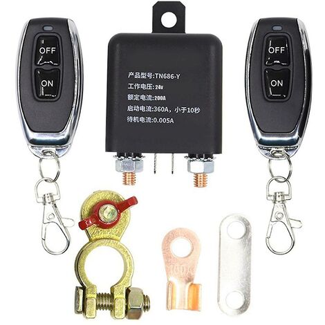 24 V 200 A Universal-Batterieschalter-Relais mit integrierter drahtloser Fernbedienung zum Trennen und Abschalten von Isola