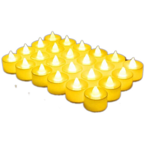 24 velas LED con llama parpadeante, velas eléctricas para Navidad, árbol de Navidad, Pascua, boda, fuego rojo
