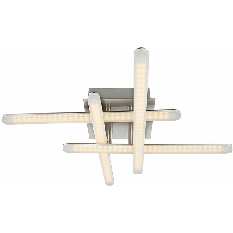 

Globo - Lámpara de techo LED de 24 vatios, diseño cromado, iluminación, blanco cálido 68066-24