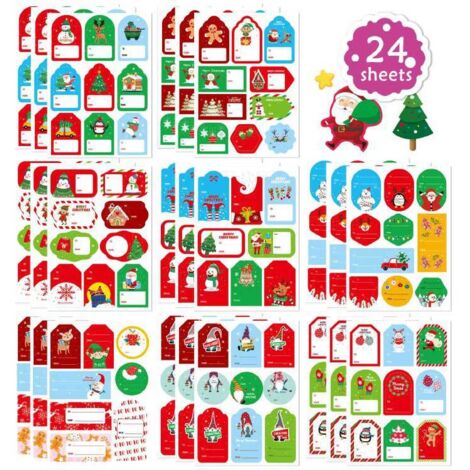 24 Weihnachtsgeschenk-Aufkleber, dekorative Geschenkanhänger
