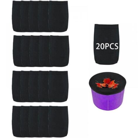 24 x 13 cm, 20 Stück Pool-Skimmer-Socken, Pool-Filter-Socken, Pool-Vorfilter, Oberflächenskimmer, Reinigung und Zubehör für Poolnetze, Flockungsfilterkugel, schwimmender Skim-Netzkorb