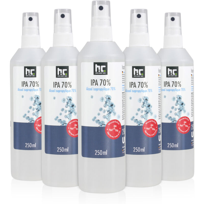 Höfer Chemie - 6 x 250 Millilitre alcool isopropylique 70% en flacon vaporisateur