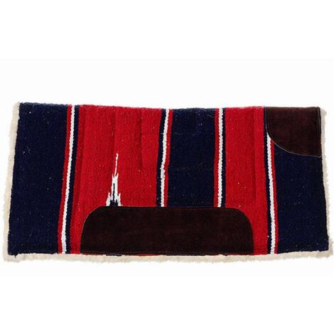 24" x 26", Rouge et bleu 06: Selle poney Natowa avec doublure en agneau synthétique