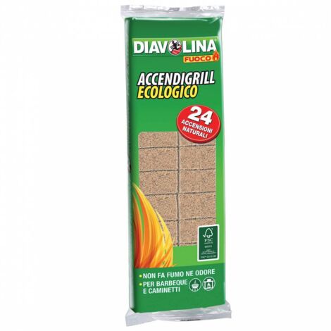 24 x ACCENDIFUOCO 24 CUBI DIAVOLINA ECOLOGICO 15330