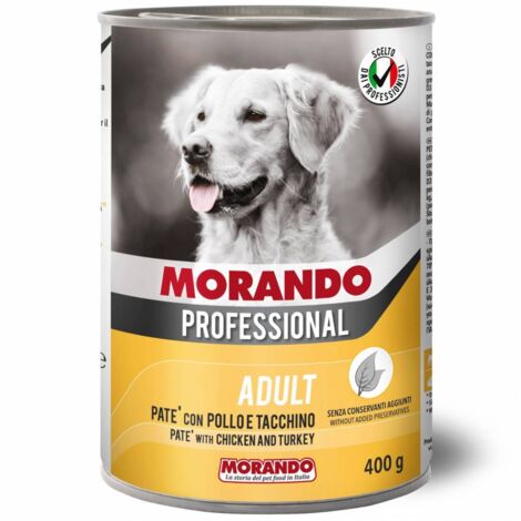 24 x CIBO CANE MORANDO LATT  400 G PAT POLLO TACCH