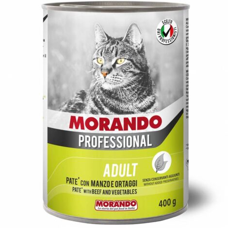 24 x CIBO GATTO MORANDO LATT 400 G PAT MANZO ORTAGGI