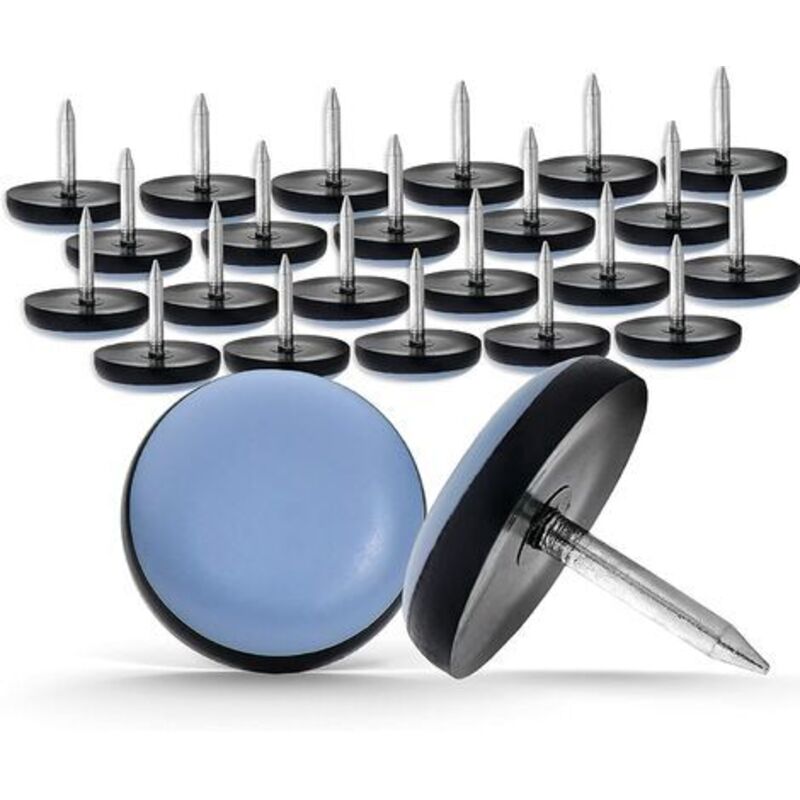 Yzmrbdqc - 24 x furniture glides 19 mm gray round teflon glider with nail