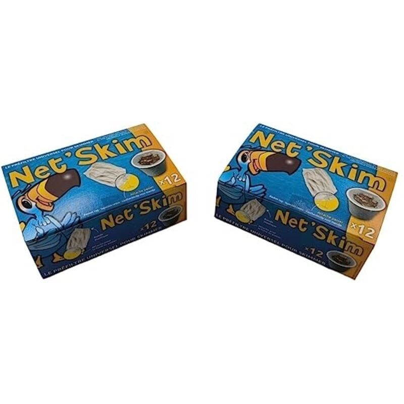 Toucan - Chaussettes pré-filtre Net'Skim jetables - Boîte de 12 pièces - Lot de 2 -