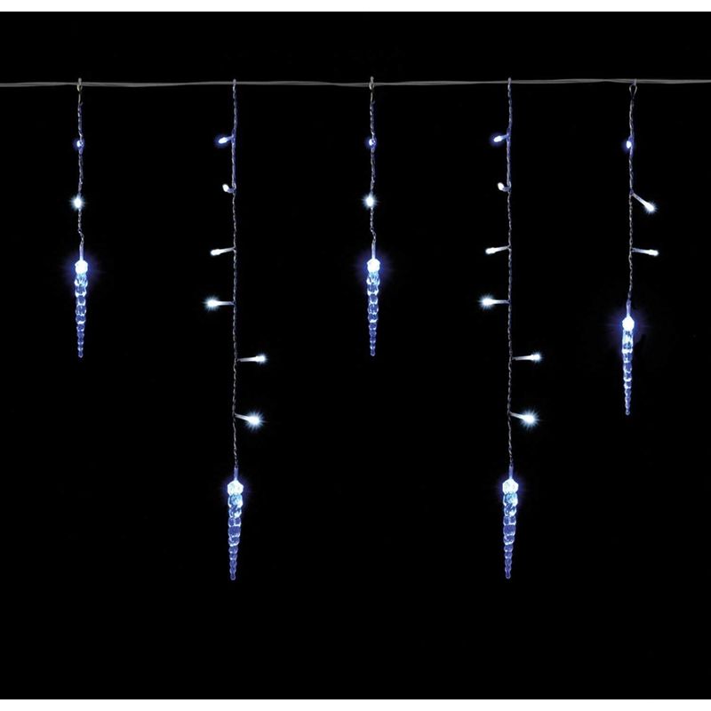 Christmas Outdoor Ice Stick Icicle Lights- 240 Led's - White and Blue