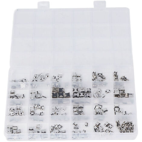 240 Pcs 24 Types Modèles USB souder connecteur,Micro USB Femelle Connecteur a Souder,micro USB souder pour Ordinateurs, téléphones Portables et appareils électroniques
