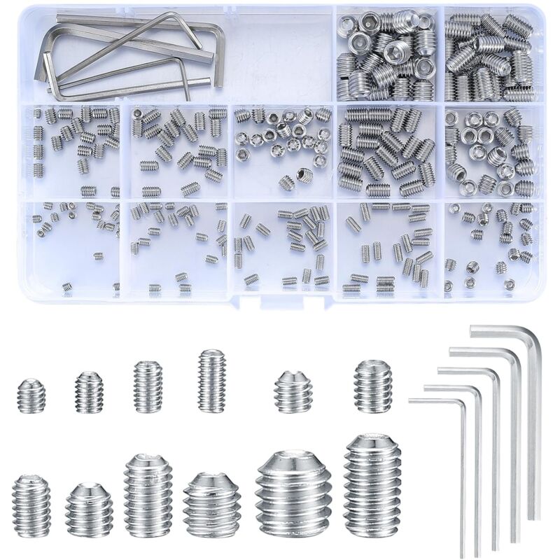 240 PCS Tornillos Torx, Juego de tornillos Torx, Tornillos Torx de acero inoxidable métricos M3/M4/M5/M6/M8, Kit surtido de tornillos Torx para