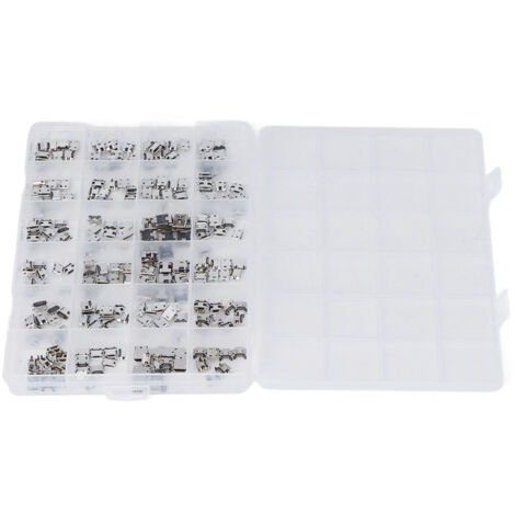 240 Pièces Connecteur USB Micro, 24 Types de Jack en Acier Inoxydable pour Téléphone et Ordinateur