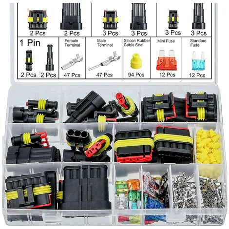240 Stück 1–6-poliges Auto-Elektrik-Anschlusskabel, versteckter Anschluss für Motorrad, Roller, Auto, LKW, Marine