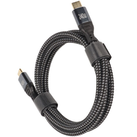 240-W-USB-C-PD-Kabel (Stecker-Stecker), 1,5 m, kompatibel mit Schnellladen und 480-Mbit/s-Hochgeschwindigkeitsübertragung