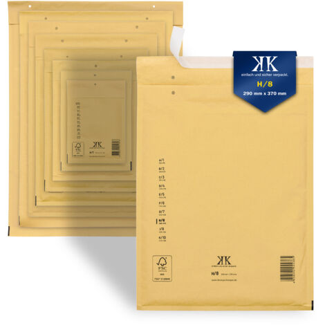 2400 Luftpolster-Versandtaschen H8 H/8 290x370mm (Außenmaß) Braun