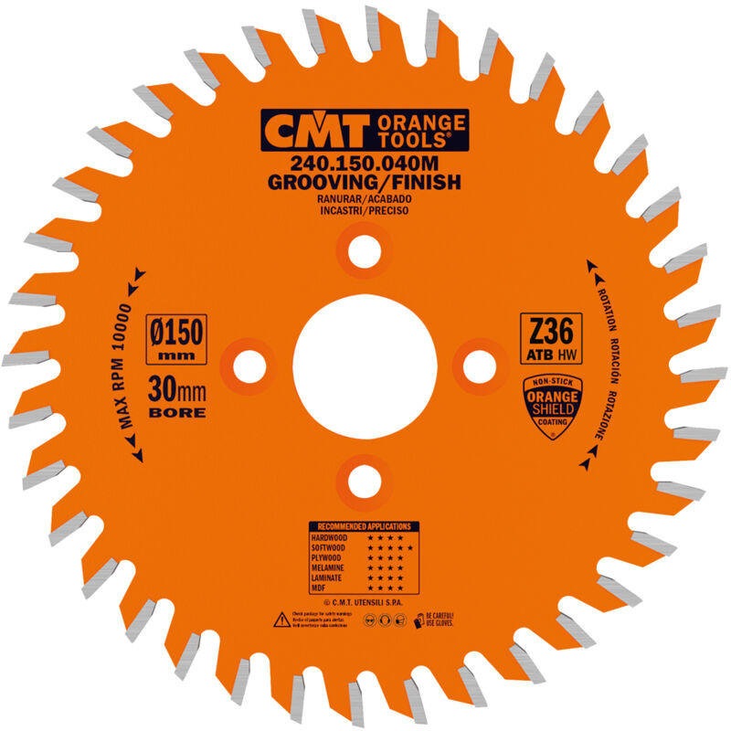 Cmt 240.150.040m Nutkreissägeblatt 150x4/3x30 Z=36 Flachzahn
