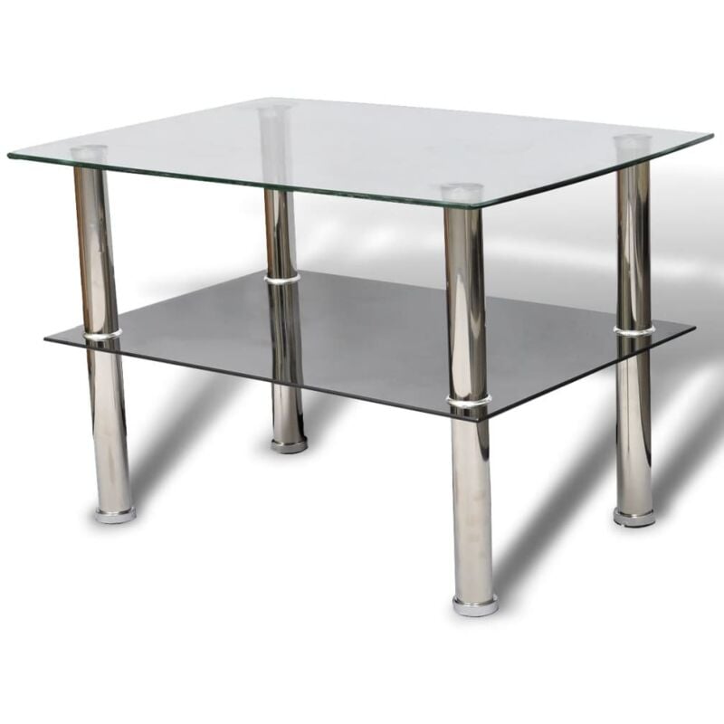 Coffee Table Glass 2 Tiers Vidaxl