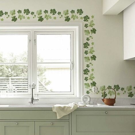 240cm stickers muraux, Appliques végétales réutilisables, décoration murale naturelle pour la cuisine