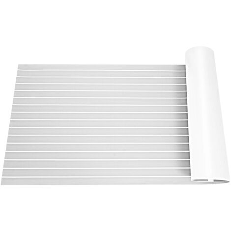 240cm x 90cm x 6mm Eva-Schaum Deckbeschläge für Boote Yacht Marine Bodenbelag Rutschfester Teppich Mit Kleberücken Synthetische Teakholz Bodenbelag Matte (Grau mit weißen)