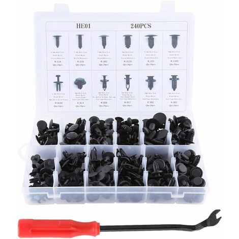 415pcs Clips Agrafes Plastiques Voiture Rivets Fixation Panneaux De Portes  Pare-chocs Universel Pour Auto Ford