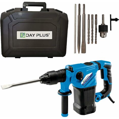 240V Rotary Hammer Drill 1500W SDS-Plus 3 Functions Powerful Impact Compact Hammer Drill with Variable Speed, Adjustable Handle,Keyless Chuck w/Drill Bit/Chisel/Case