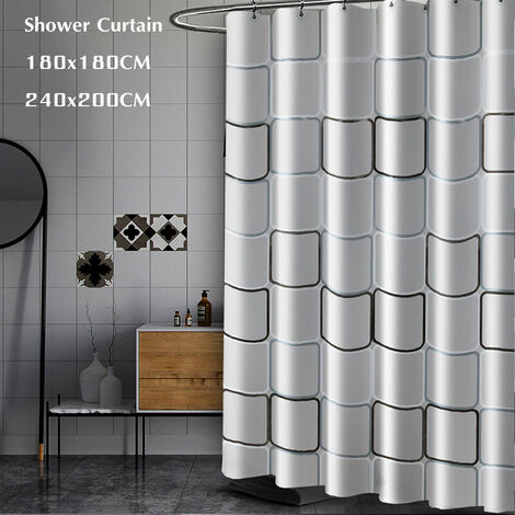 240x200cm Waterproof PEVA Shower Curtain Bath Curtains Toilet Door Bathroom For Bathtub Bathing Home Decor with Hooks